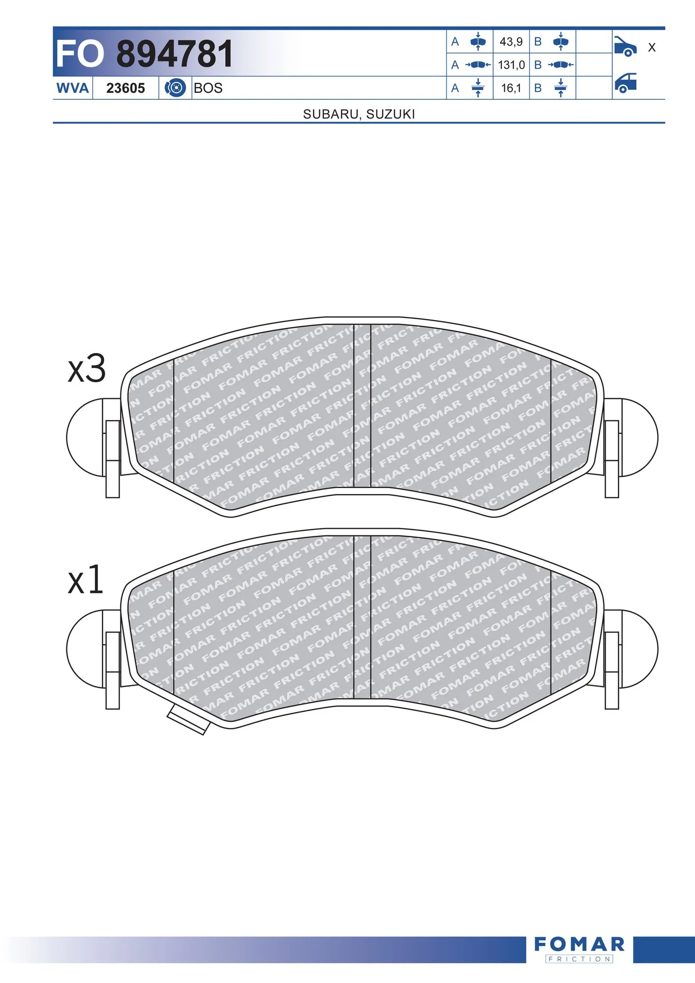 Brake Pad Set, disc brake